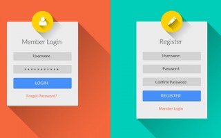 PSD: Бесплатная форма логин/регистрация на сайт