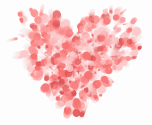 JavaScript. Анимированные частицы в форме сердца.